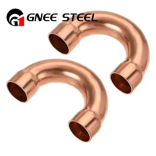 Gomito LR in rame nichelato da 180 gradi
